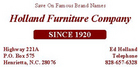 Brooks Furniture - Holland Furniture Company - Mooresboro, NC